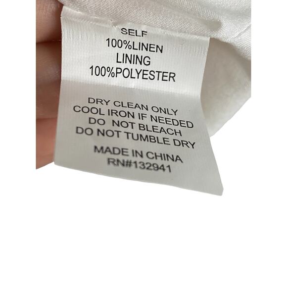 Amanda Uprichard Wallace 100% Linen Short Pleated Front Beachy Vacation Sz S - Picture 7 of 11